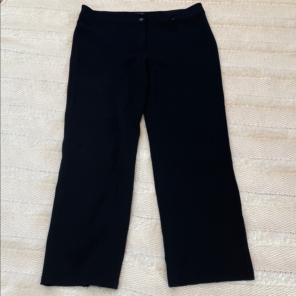 Eileen Fisher Black Wide-Leg Pants zipper pocket size L